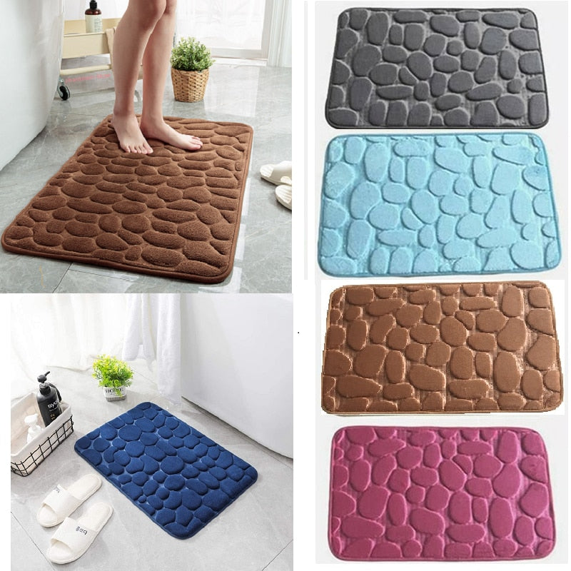 Cobblestone Embossed Bathroom Rug