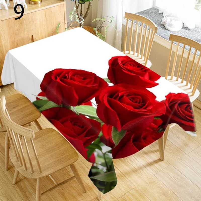 Rose Flower Rectangular Tablecloths