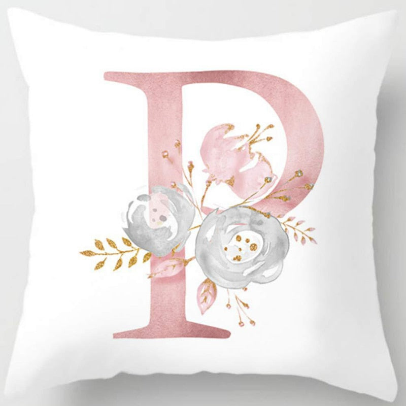 Melanie Pink Letter Cushion Cover