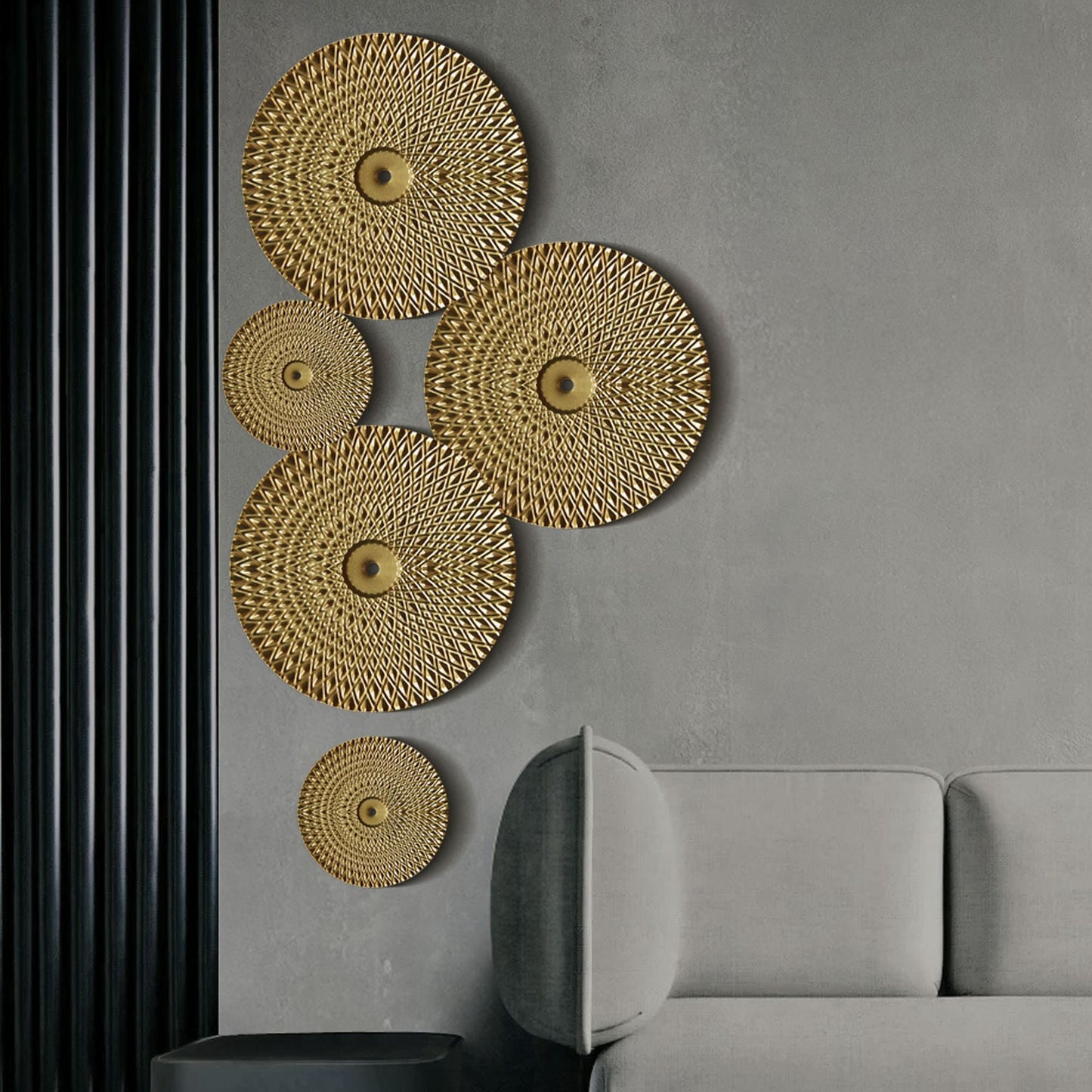 Round Golden Wall Decor