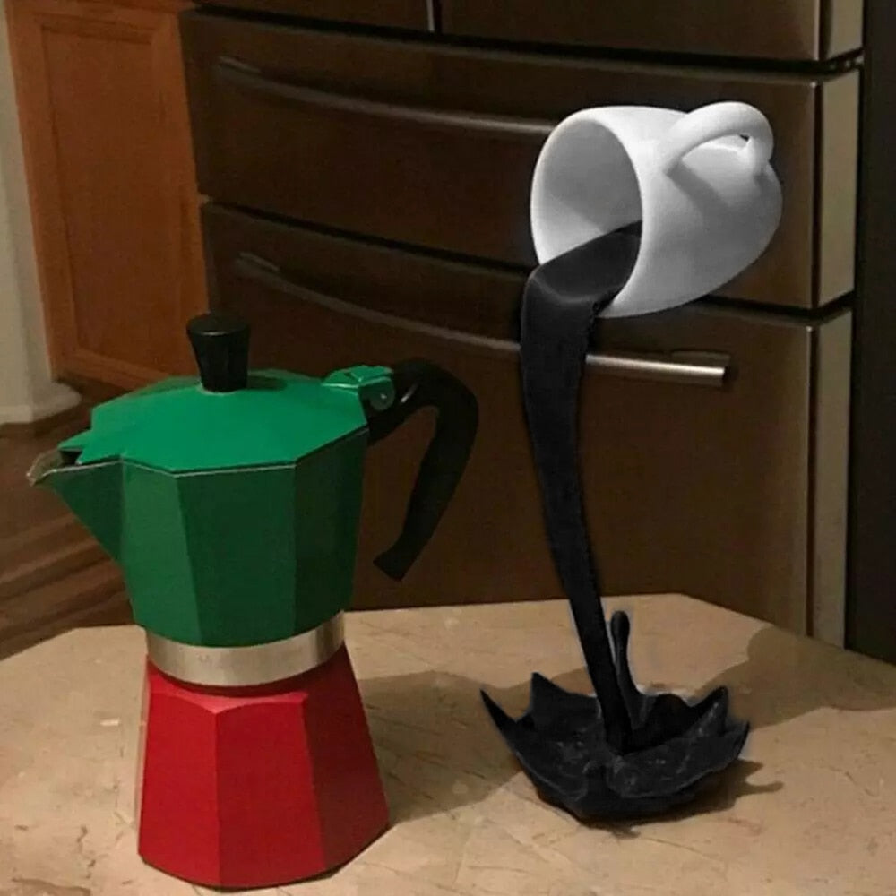 Floating Coffee Cup Art Sculpture