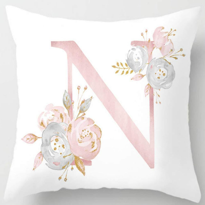 Melanie Pink Letter Cushion Cover