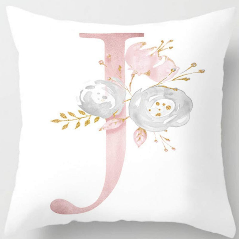 Melanie Pink Letter Cushion Cover