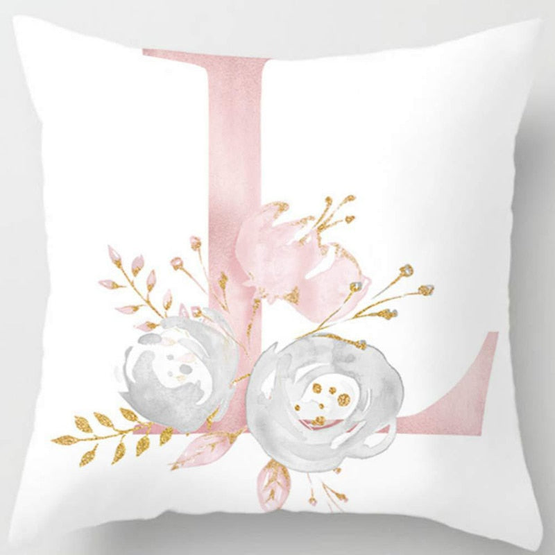 Melanie Pink Letter Cushion Cover