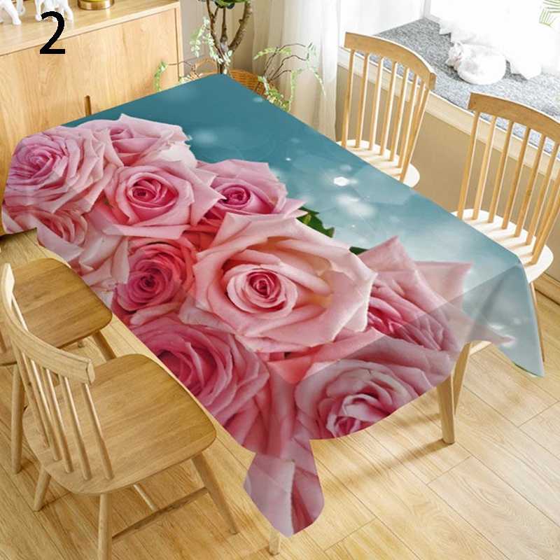 Rose Flower Rectangular Tablecloths