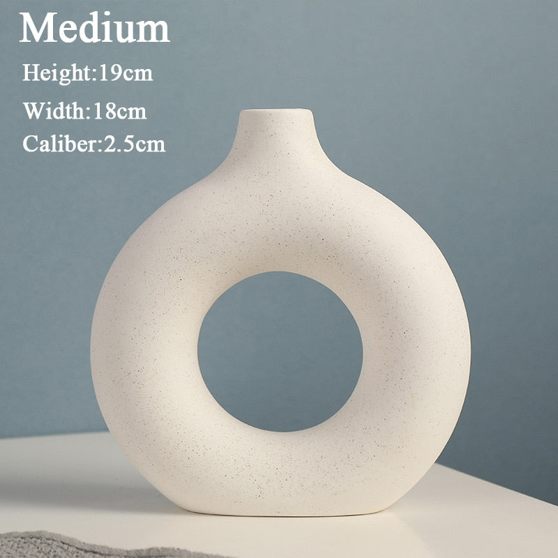 Nordic Circular Hollow Ceramic Vase!