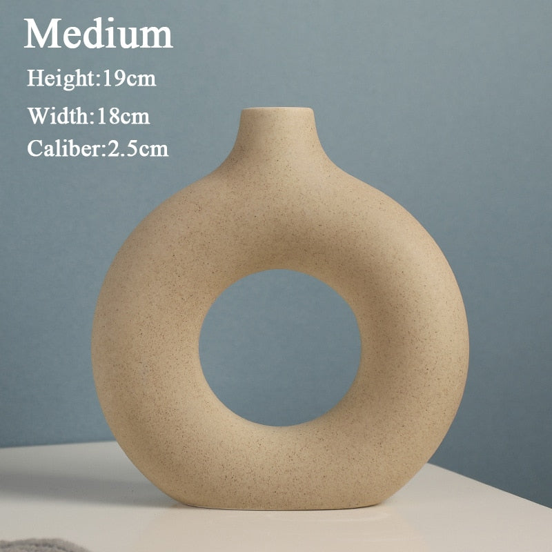 Nordic Circular Hollow Ceramic Vase!