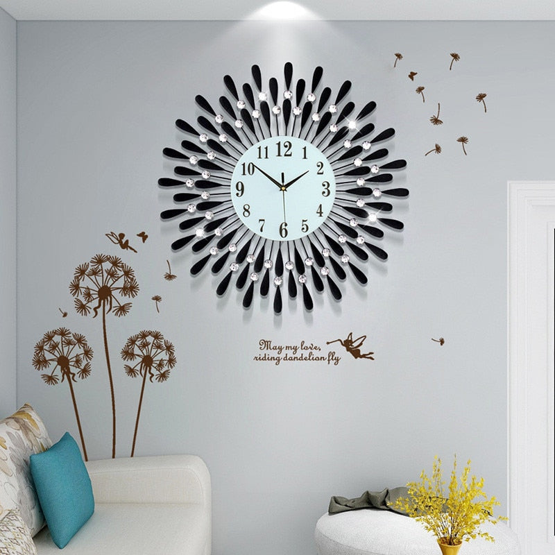 Modern Design 38cm Luxury Diamond Wall Clock