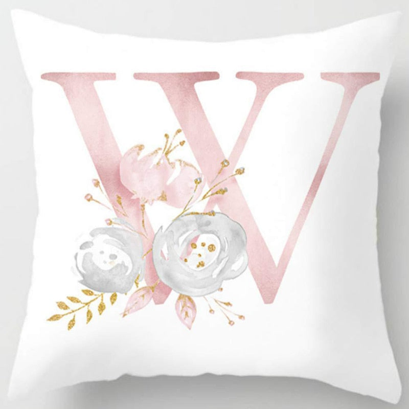 Melanie Pink Letter Cushion Cover