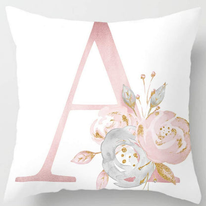 Melanie Pink Letter Cushion Cover