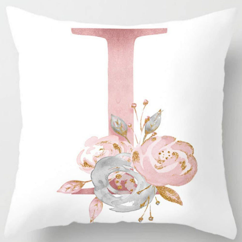 Melanie Pink Letter Cushion Cover