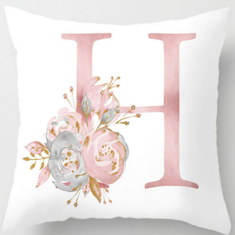 Melanie Pink Letter Cushion Cover