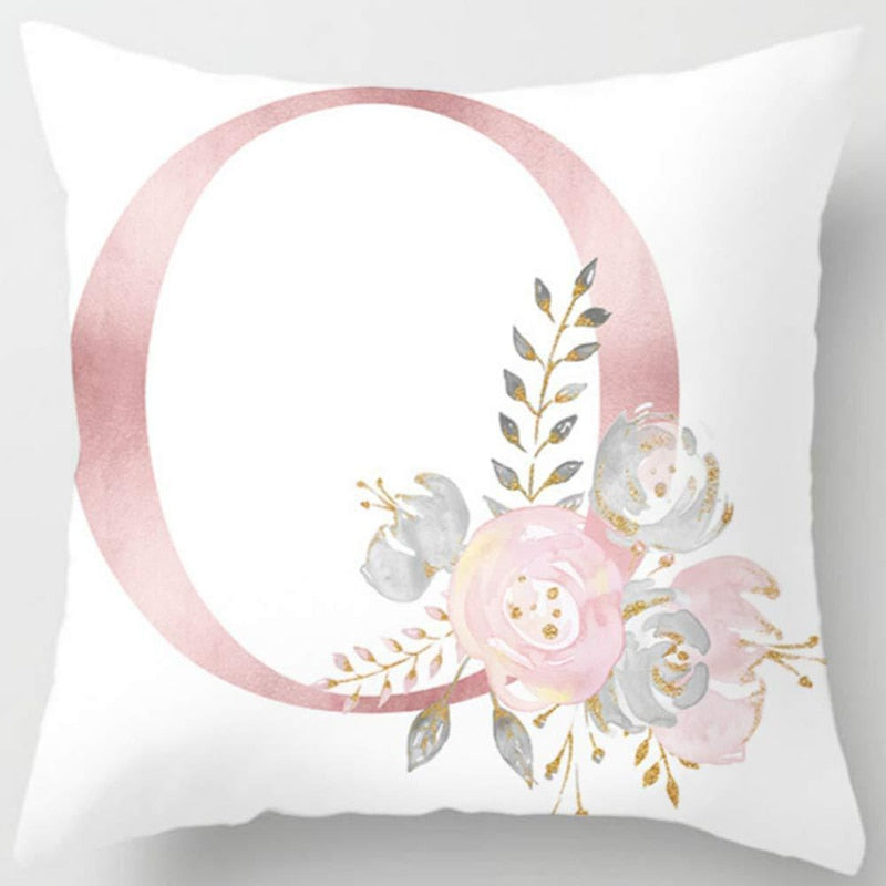 Melanie Pink Letter Cushion Cover