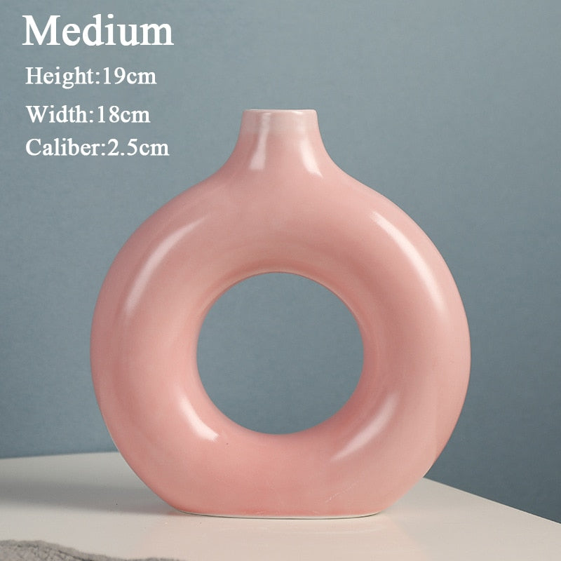 Nordic Circular Hollow Ceramic Vase!