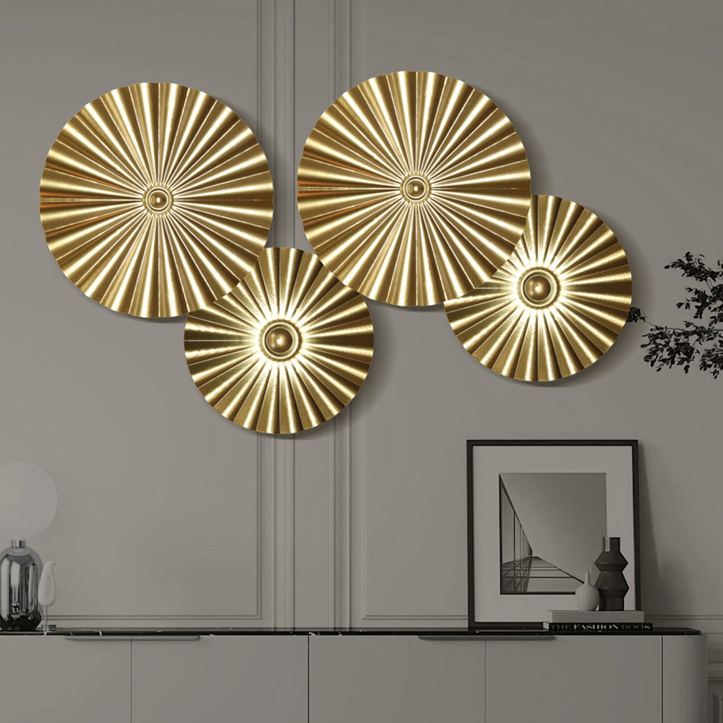 Round Golden Wall Decor