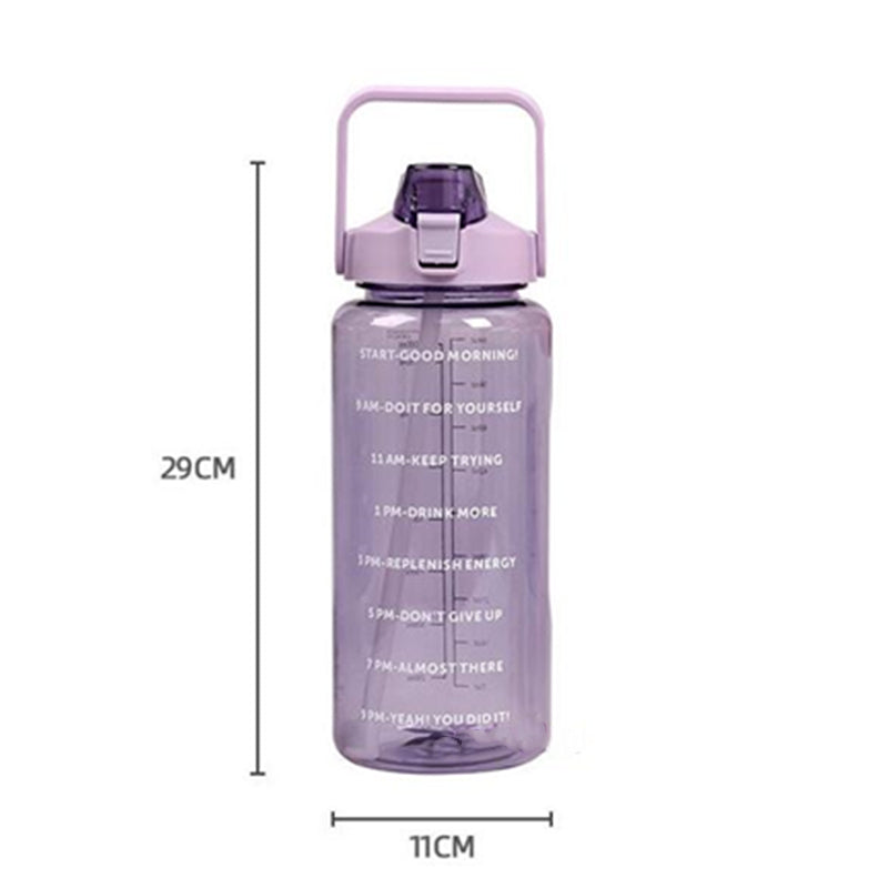 2 Liter Motivation Water Bottle With Straw