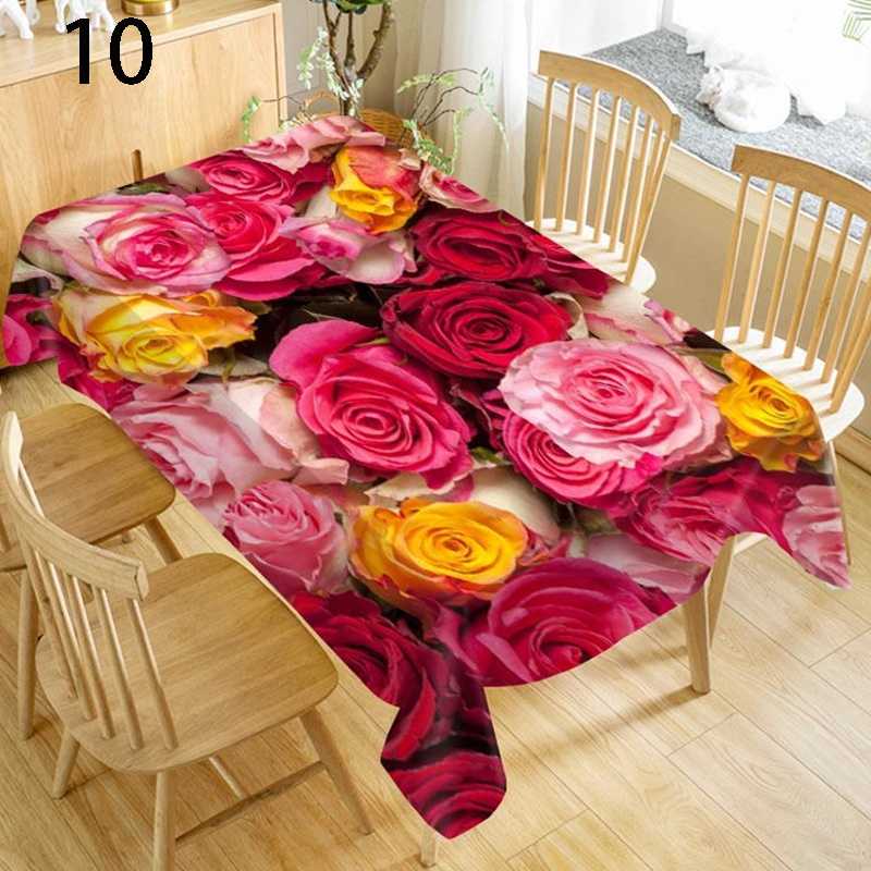 Rose Flower Rectangular Tablecloths