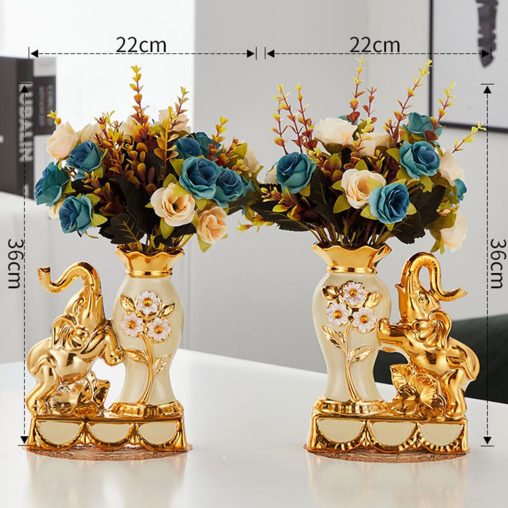 Golden Elephant Vases