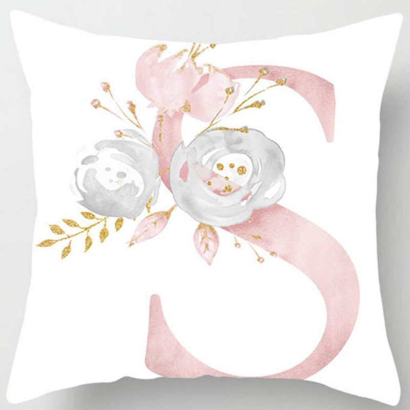 Melanie Pink Letter Cushion Cover