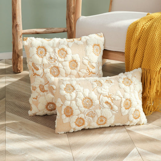 Plush Sunflower Cushion Cover 3D