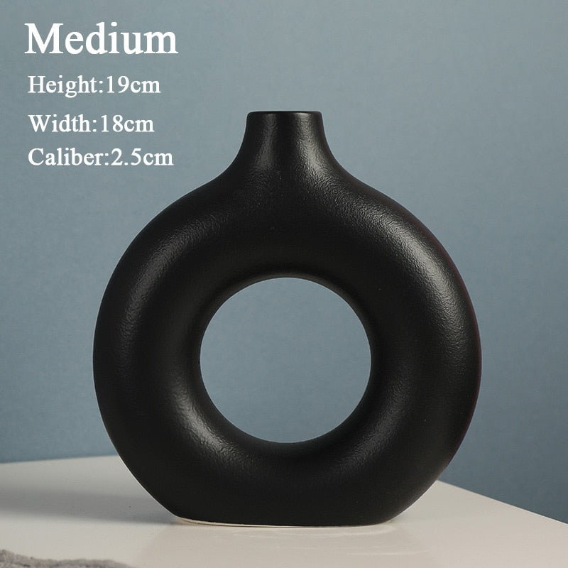 Nordic Circular Hollow Ceramic Vase!