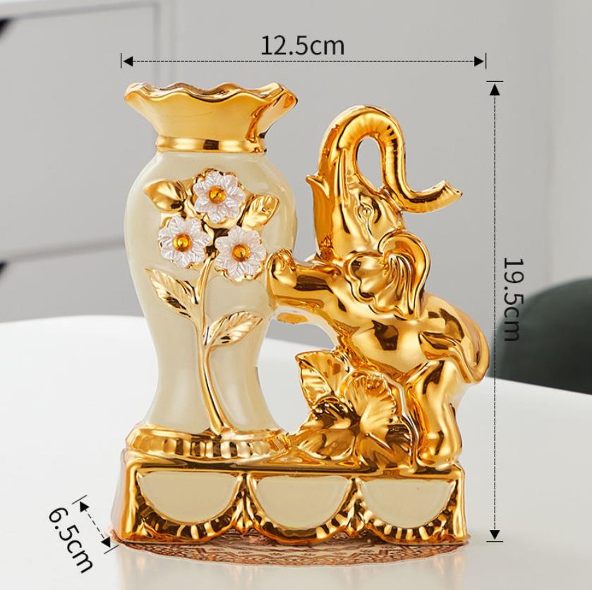 Golden Elephant Vases