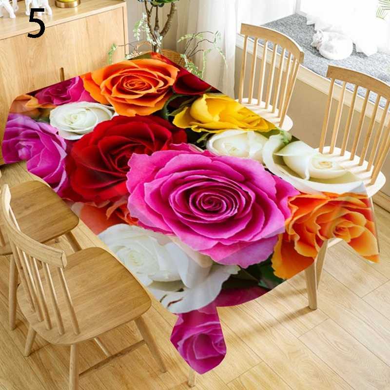 Rose Flower Rectangular Tablecloths