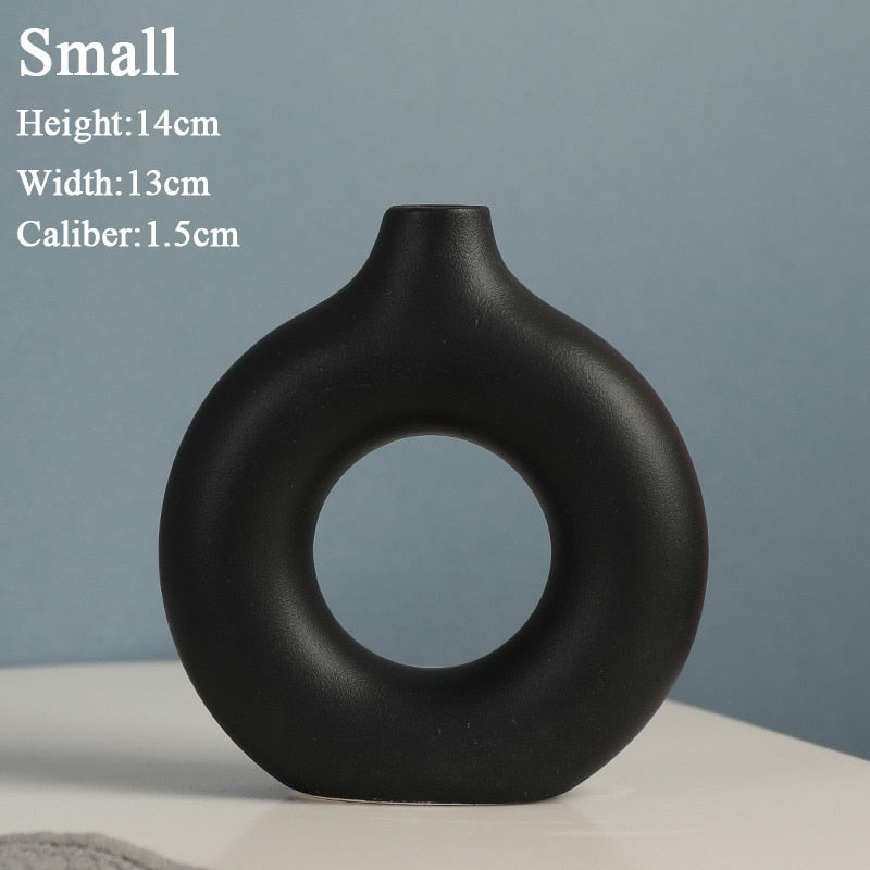 Nordic Circular Hollow Ceramic Vase!