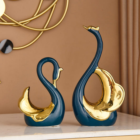 Nordic Ceramic Swan Couple