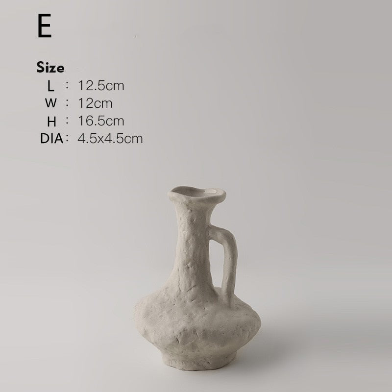 Scandinavian Ceramic White Vases