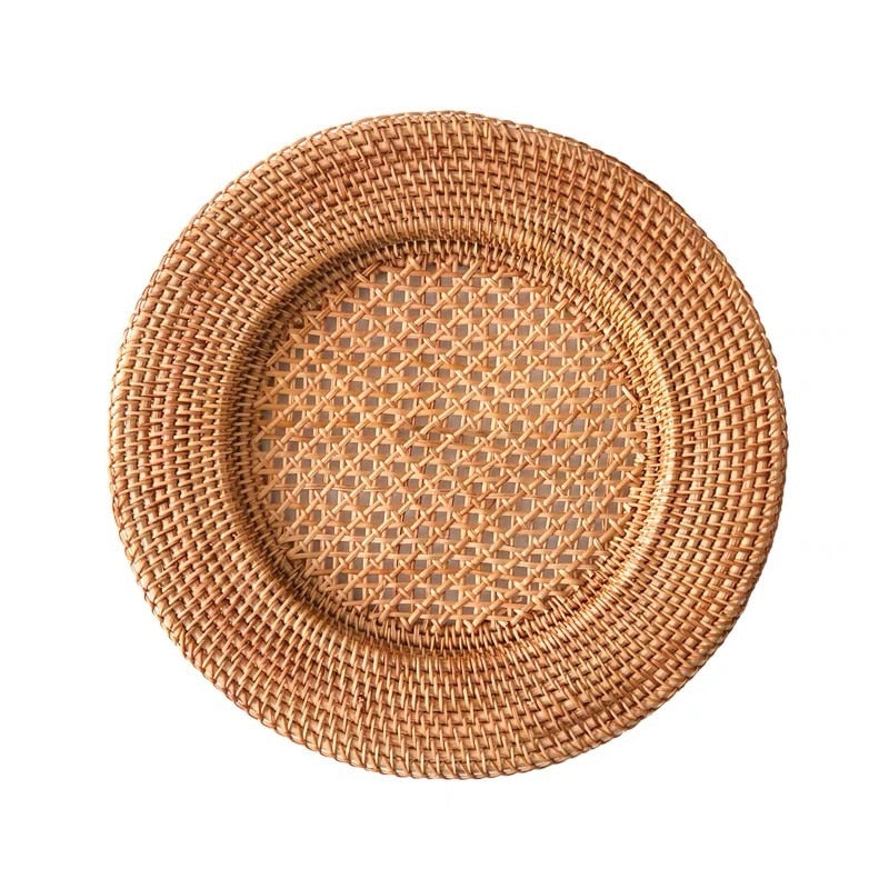 Rattan 33cm Charger Plates