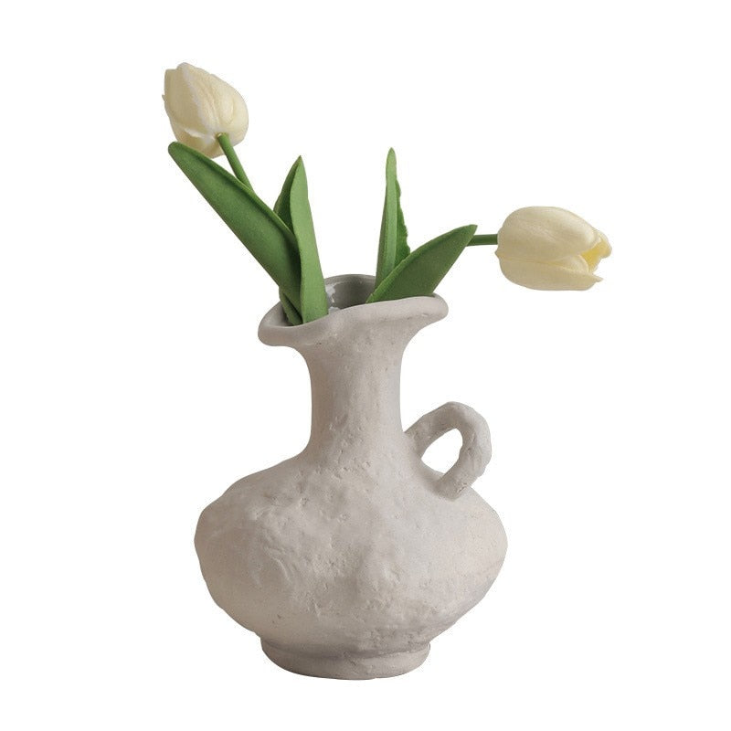 Scandinavian Ceramic White Vases