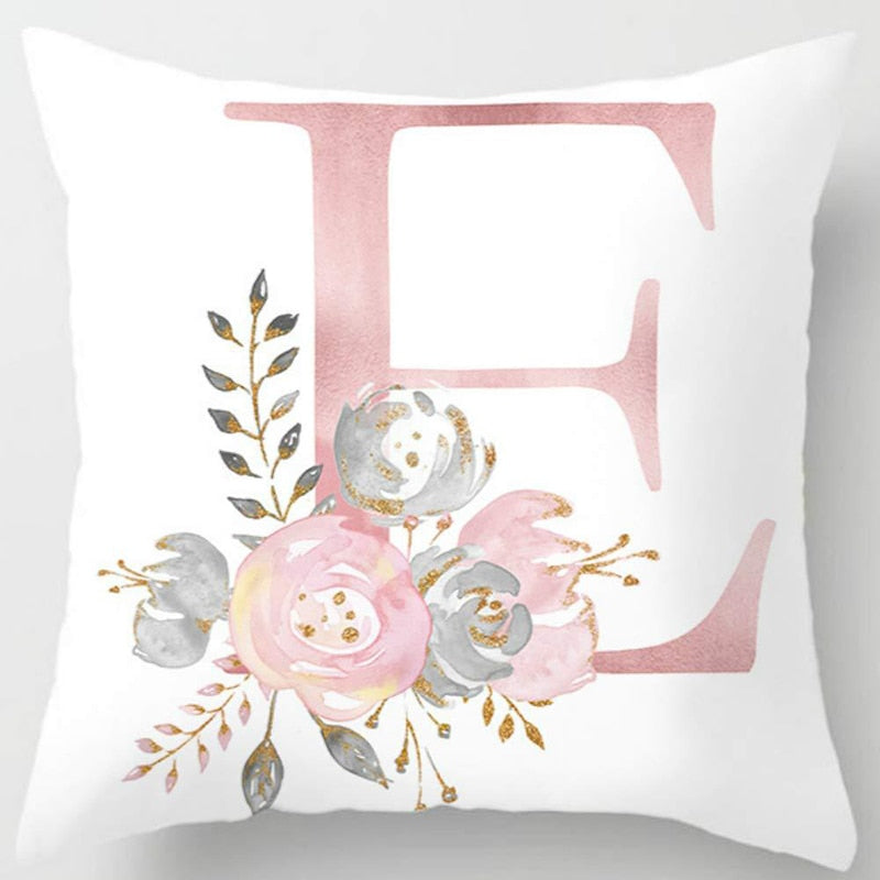 Melanie Pink Letter Cushion Cover