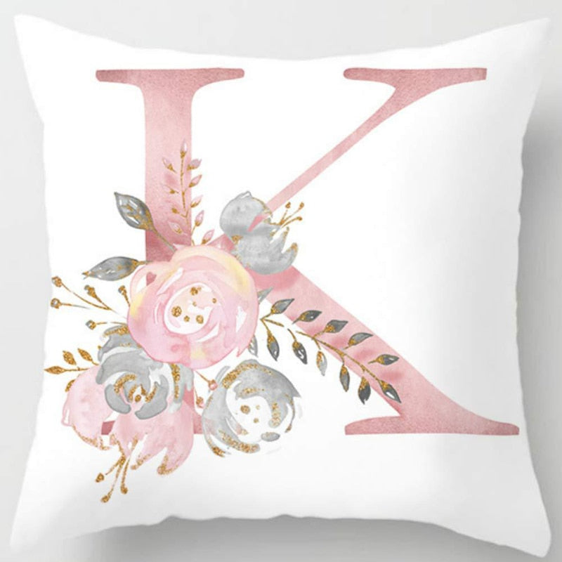 Melanie Pink Letter Cushion Cover