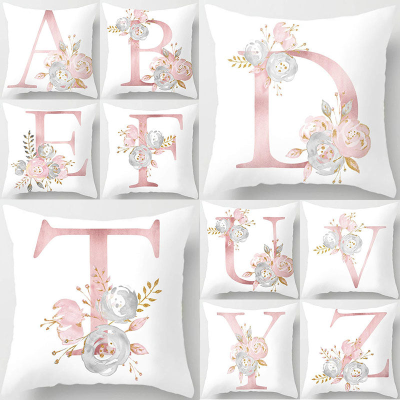 Melanie Pink Letter Cushion Cover