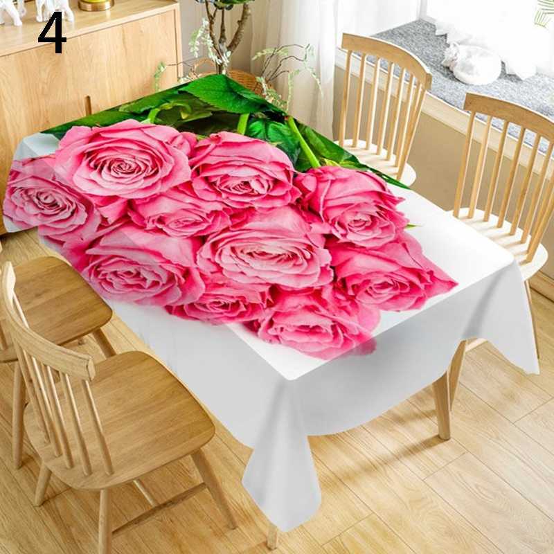 Rose Flower Rectangular Tablecloths