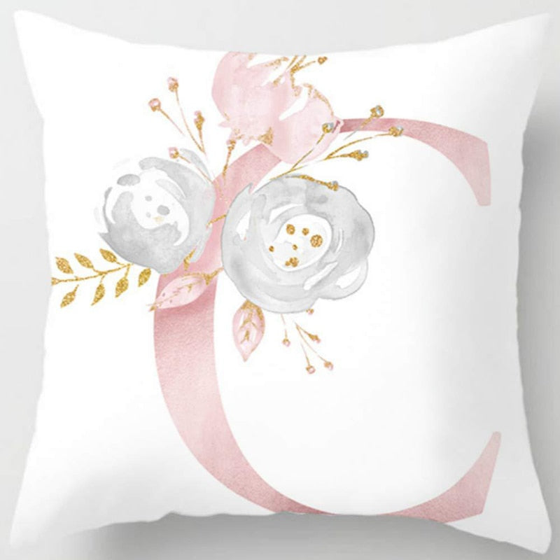 Melanie Pink Letter Cushion Cover