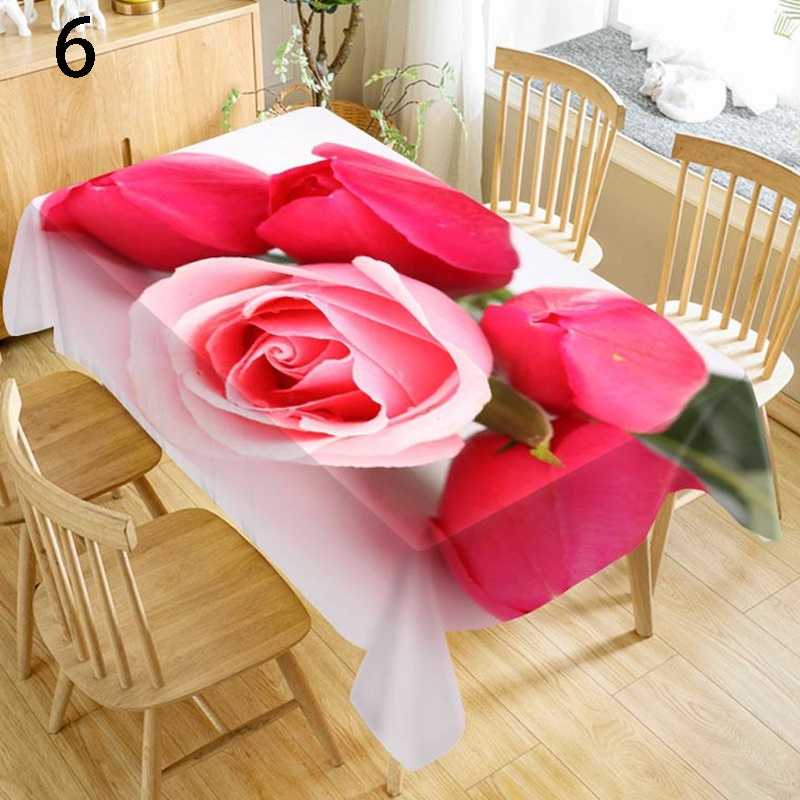 Rose Flower Rectangular Tablecloths