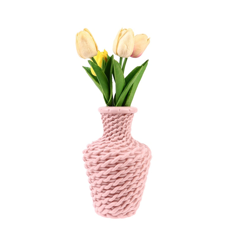 Modern Imitation Rattan Vase Plastic