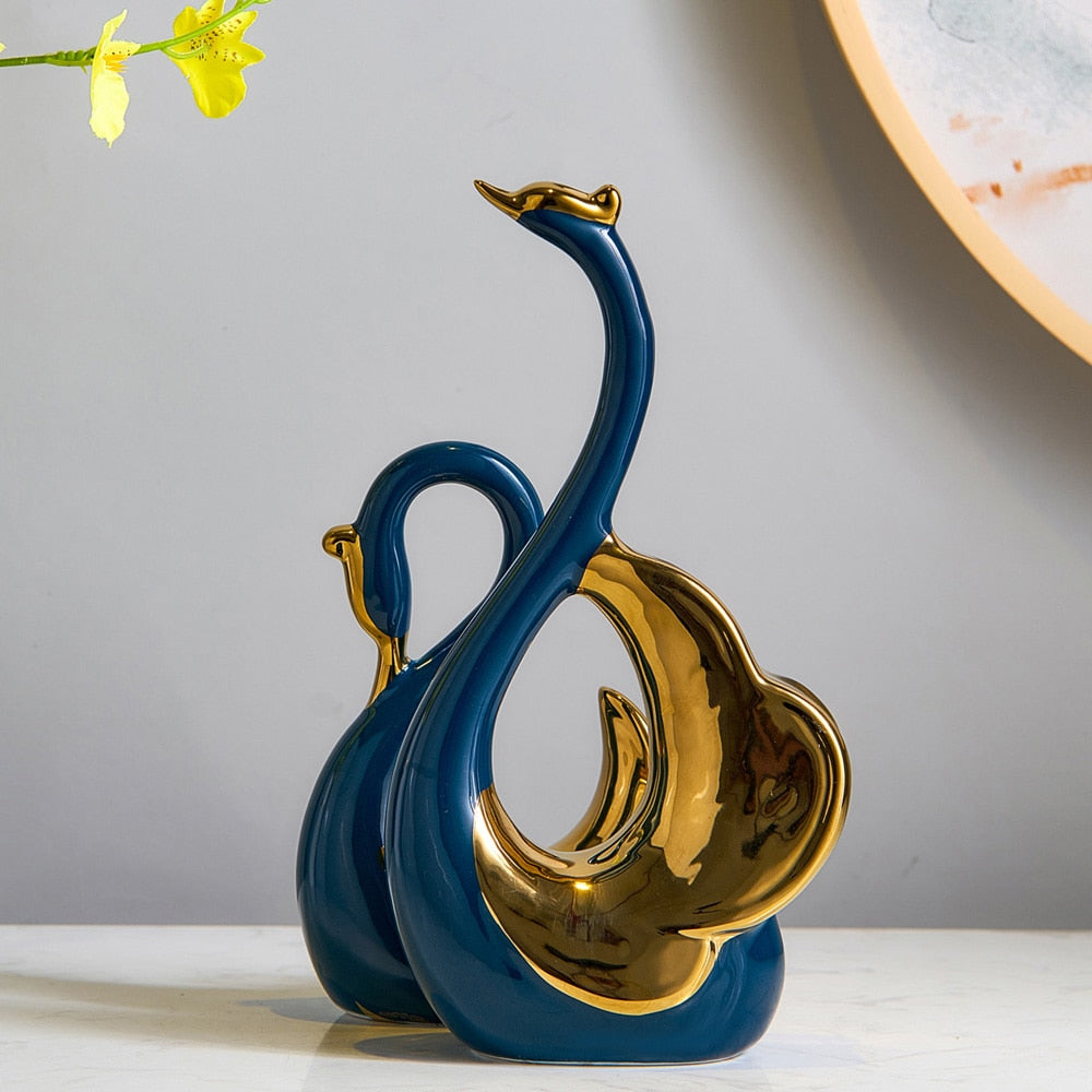 Nordic Ceramic Swan Couple