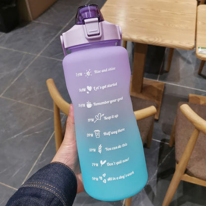 2 Liter Motivation Water Bottle With Straw