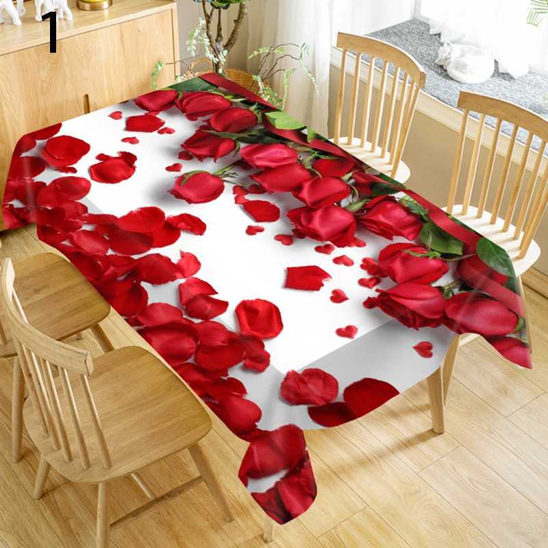 Rose Flower Rectangular Tablecloths