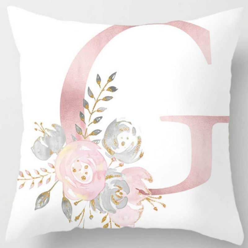 Melanie Pink Letter Cushion Cover