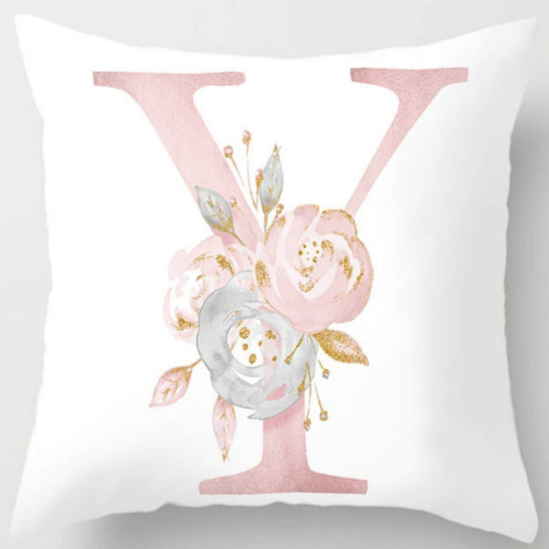 Melanie Pink Letter Cushion Cover