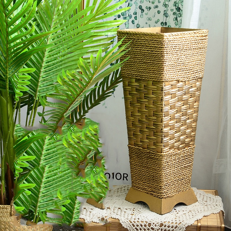 Wicker Floor Vase