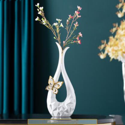 Modern Butterfly Ceramic Vase 2pc