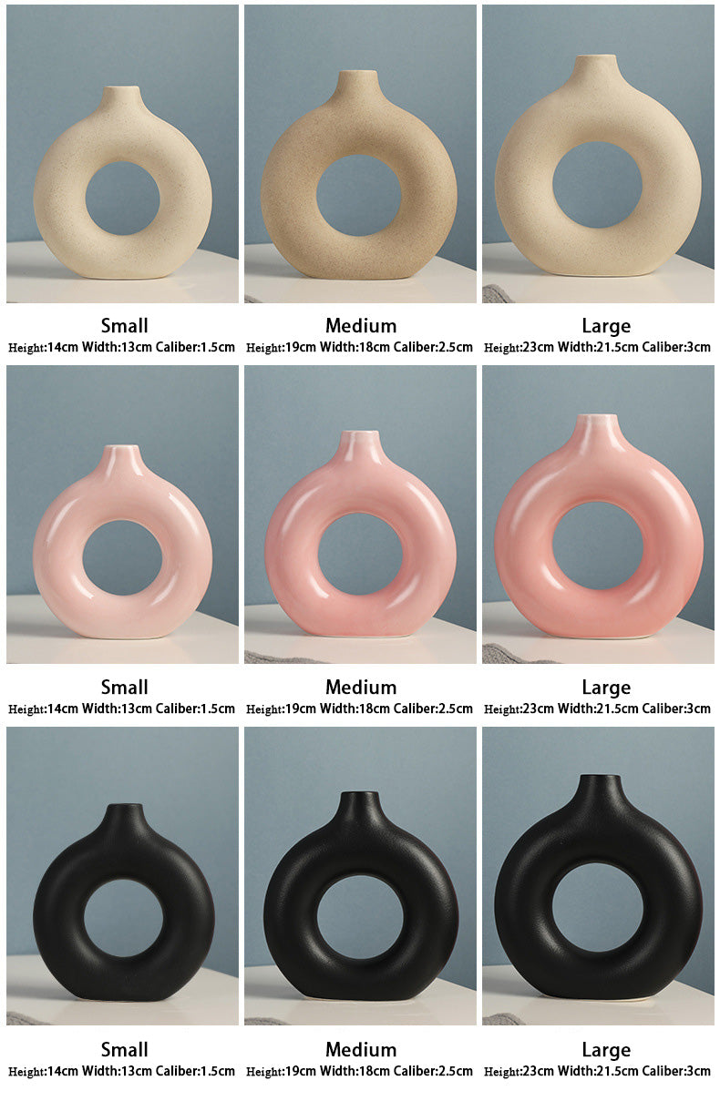 Nordic Circular Hollow Ceramic Vase!