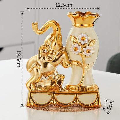 Golden Elephant Vases