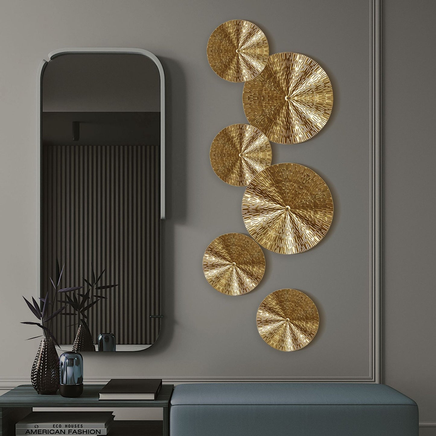 Round Golden Wall Decor