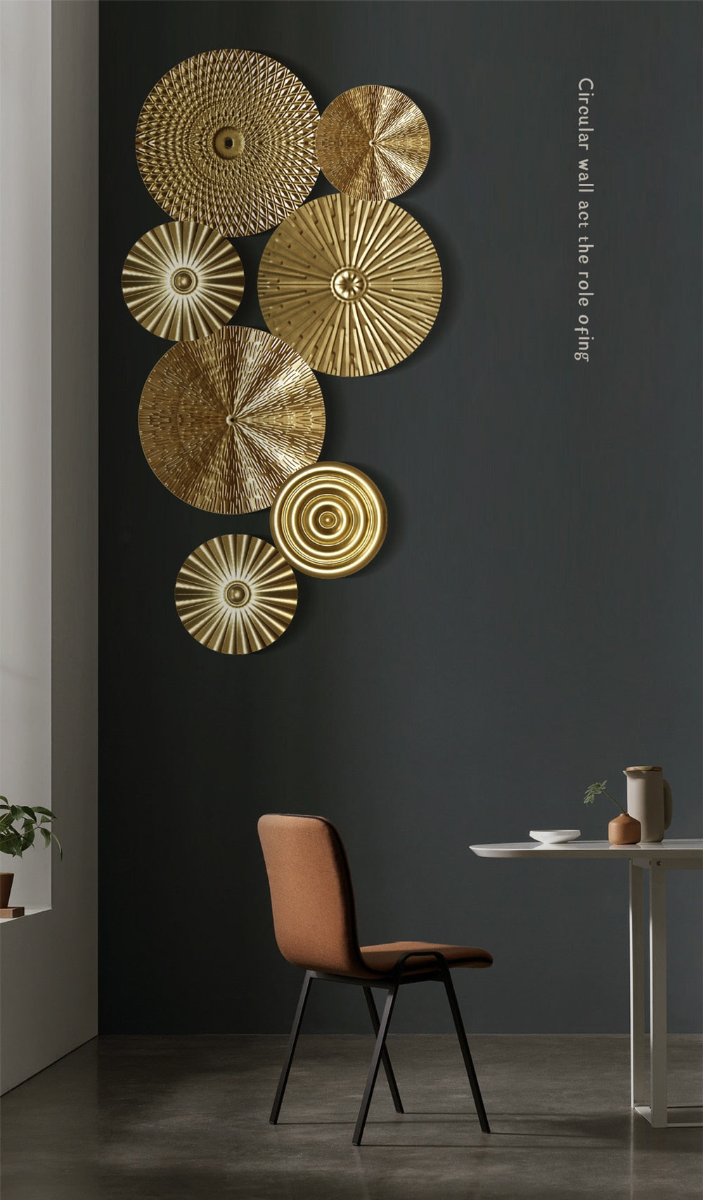 Round Golden Wall Decor